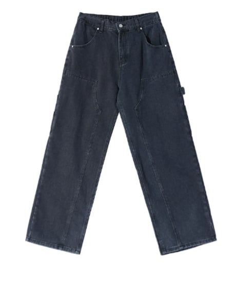 wide fit panel worker denim pants /2color　NL2172
