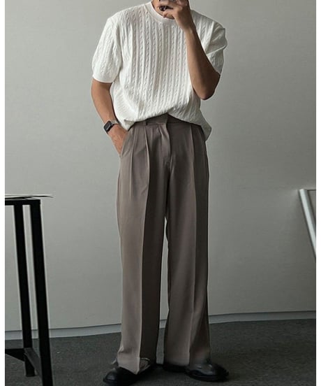 short sleeve crew neck sweater /2color　NL2396