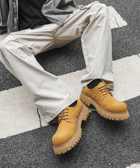 platform suede lace-up shoes　NL2374