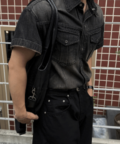 short sleeve denim shirt /2color　NL2402