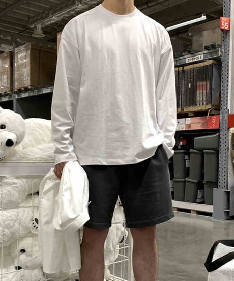 oversized yoke seam long sleeve tee/2color　NL2136
