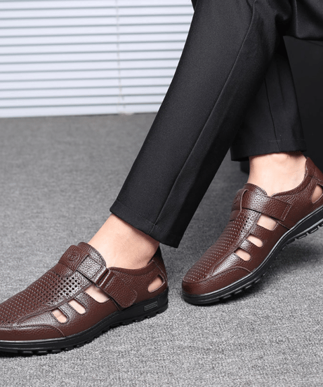 mens leather closed toe sandals /2color　NL2383