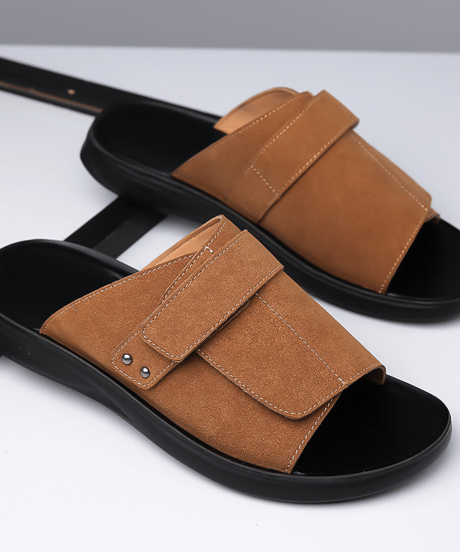 minimalist suede adjustable slides /3color　NL2382