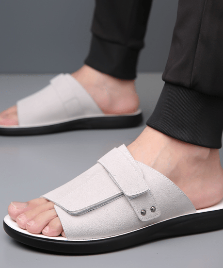 minimalist suede adjustable slides /3color　NL2382