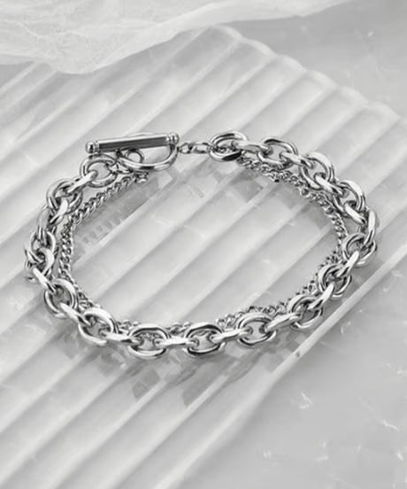 double chain t-bar bracelet　NL2233