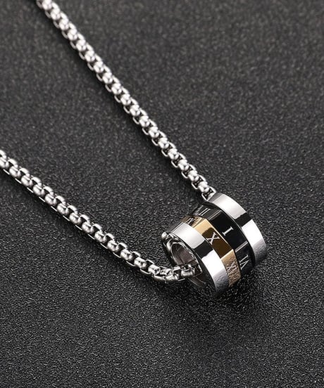 roman numeral cylinder pendant necklace　NL2212