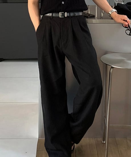 wide taper pleated pants /5color  NL2393