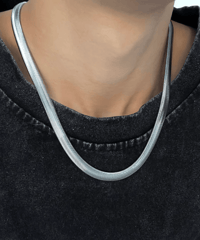 wide flat snake chain necklace　NL2263