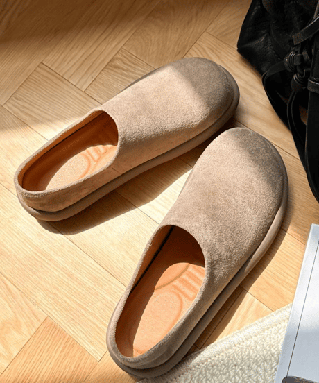 unisex minimal puff mule shoes /3color　NL2378