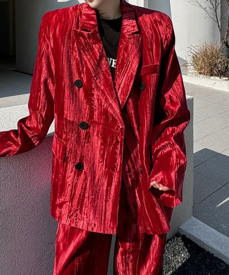 velvet  wide suit set-up　NL2029