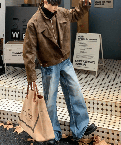 suede-like riders jacket　NL2085