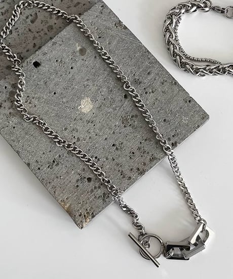 square buckle ot chain necklace　NL2243