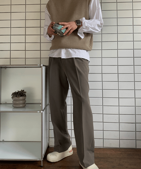 relaxed pleated trousers /2color　NL2160