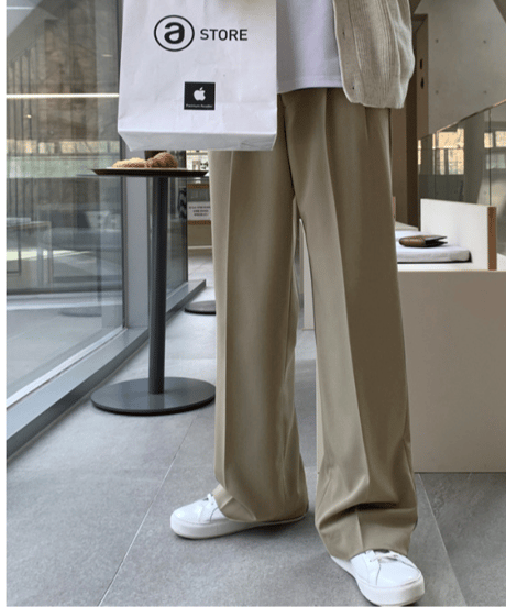 relaxed wide fit tuck slacks 　NL2318