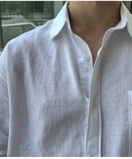 half sleeve linen shirt /2color　NL2322