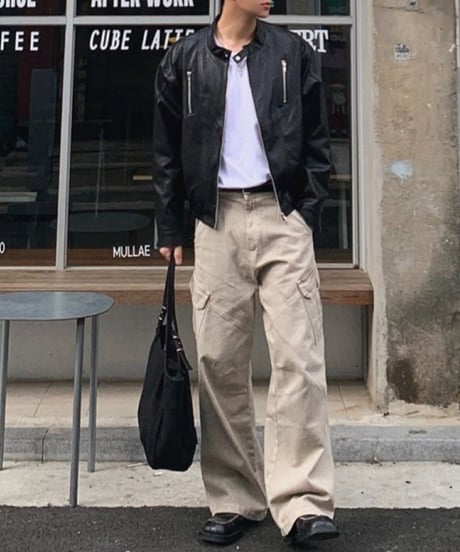 wide leg military cargo pants /2color　NL2350