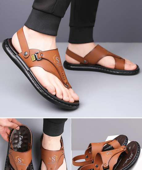 casual leather flip-flop sandals /3color　NL2380