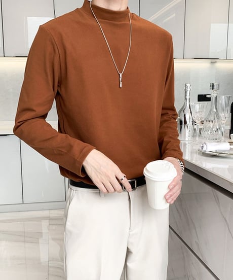 basic mock neck long sleeve tee /6color　NL2079