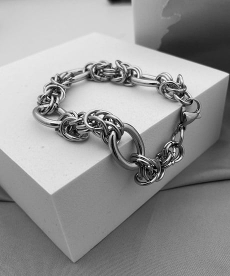mixed ring silver chain bracelet　NL2224