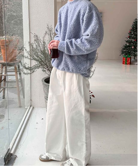 wide leg cotton tuck pants /2color　NL2150