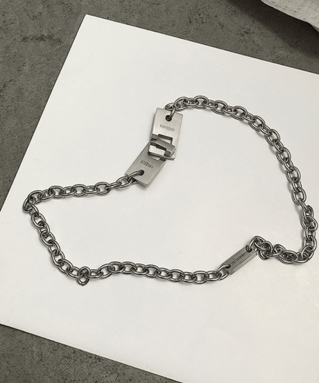 industrial interlocking chain necklace　NL2184