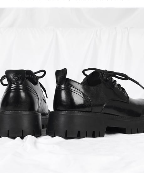 chunky sole derby shoes black　NL2358