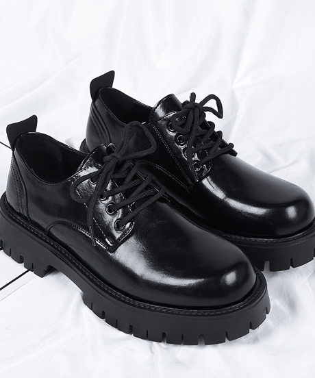 chunky sole derby shoes black　NL2358