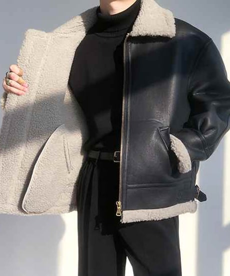 oversized mouton jacket　NL2069
