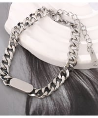 solid id plate chain bracelet　NL2208