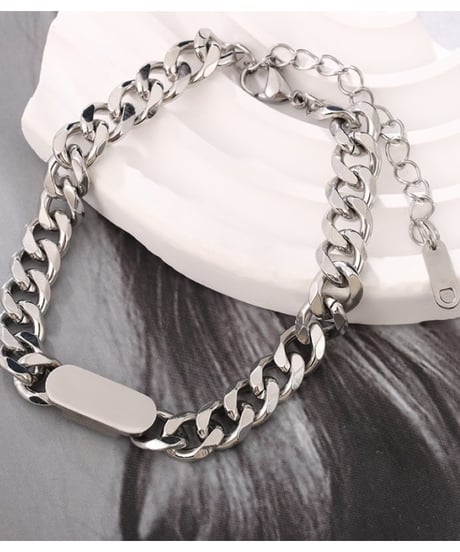 solid id plate chain bracelet　NL2208