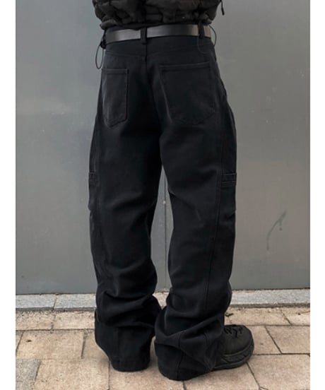 y2k utility panel baggy denim pants　NL2351