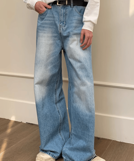 wideleg faded denimpants/5color　NL2083