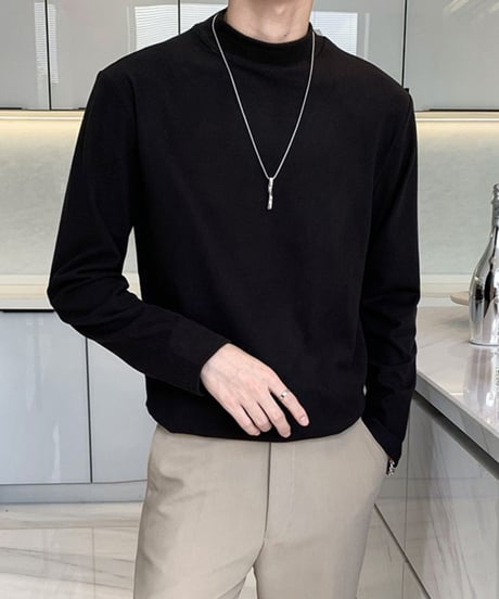 basic mock neck long sleeve tee /6color　NL2079
