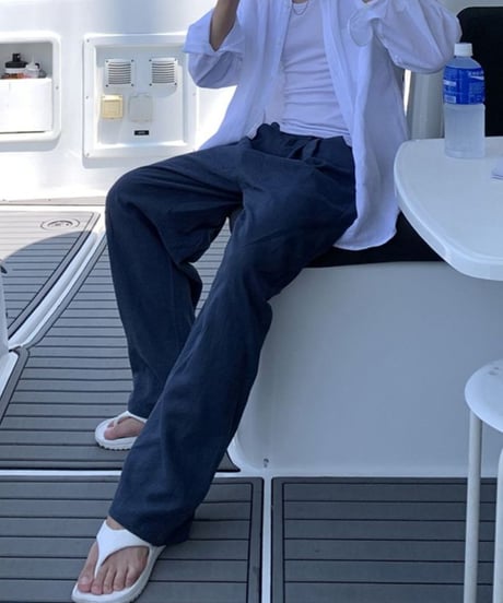 wide tuck linen slacks /6color　NL2326