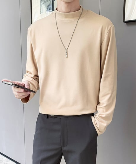 basic mock neck long sleeve tee /6color　NL2079