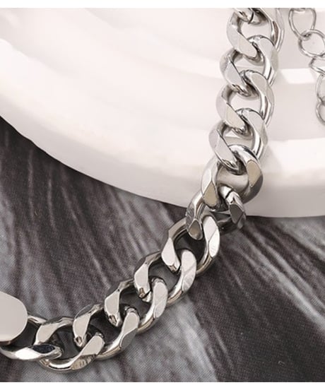 solid id plate chain bracelet　NL2208