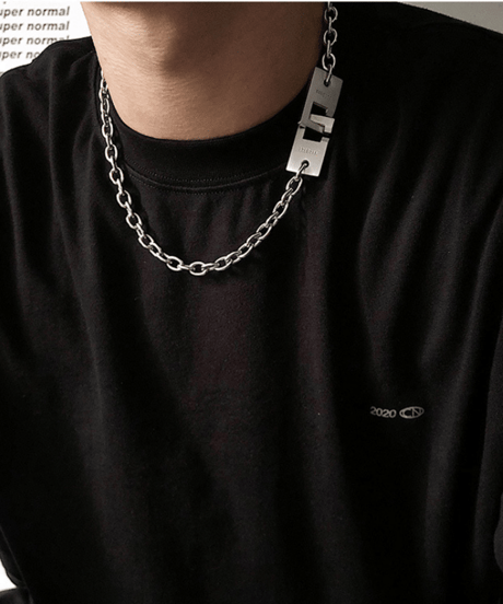 industrial interlocking chain necklace　NL2184