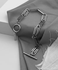 silver paperclip chain bracelet　NL2267