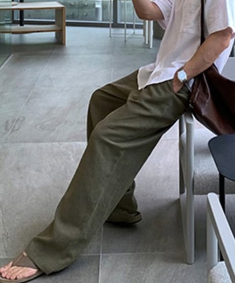 wide tuck linen slacks /6color　NL2326