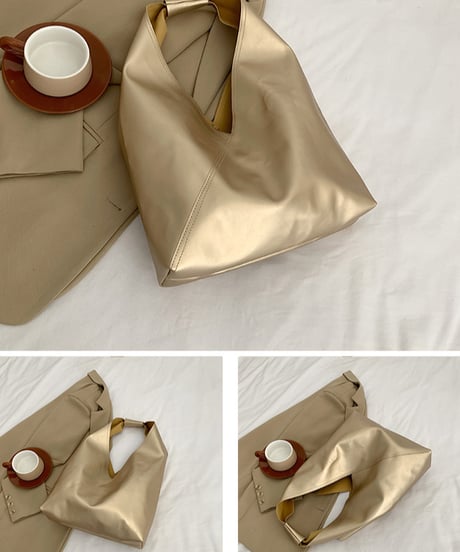 minimalist leather hobo tote bag /5color　NL2286