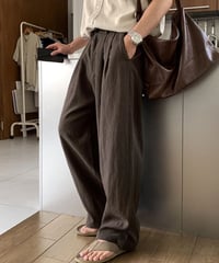 wide tuck linen slacks /6color　NL2326