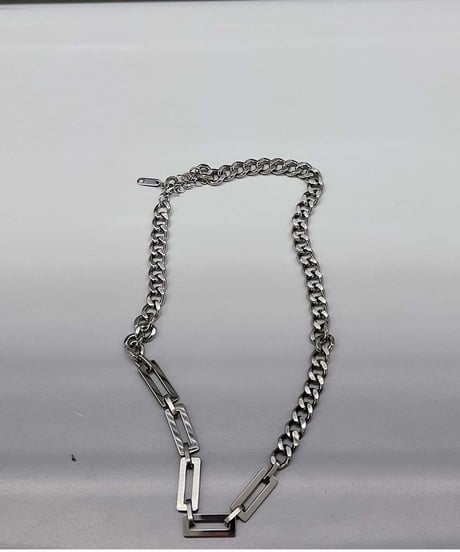 asymmetry cuban paperclip chain necklace　NL2228
