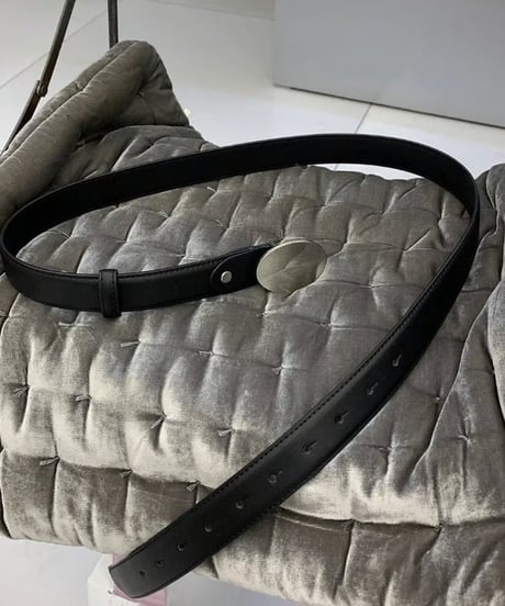 oval buckle minimalist leather belt　NL2280