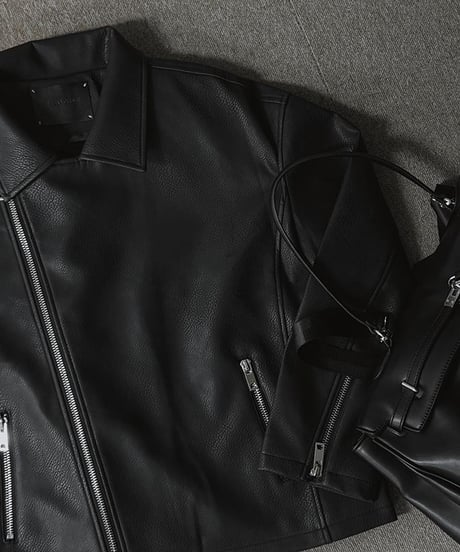 oversized faux leather riders jacket　NL2089