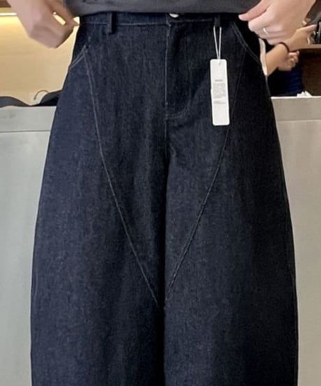 cropped barrel leg denim pants　NL2338