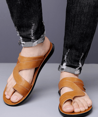 casual leather cross-strap thong sandals /3color　NL2387