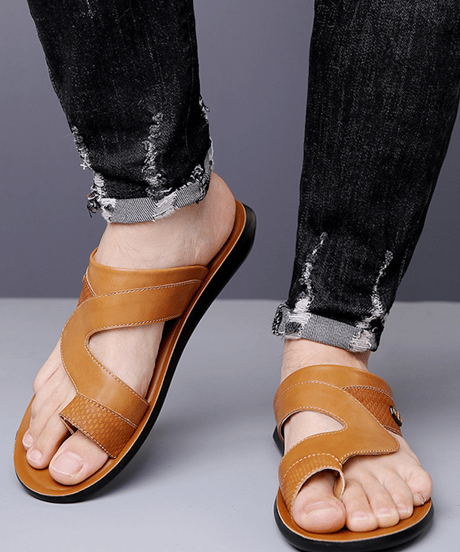 casual leather cross-strap thong sandals /3color　NL2387