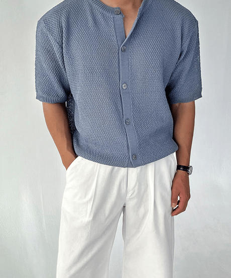 short sleeve mesh knit cardigan /3color　NL2155