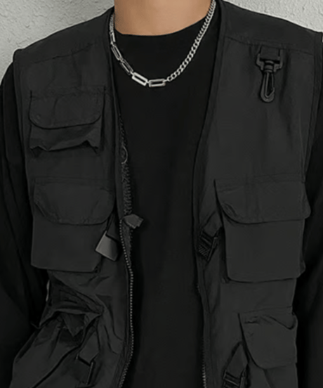 modern block curb chain necklace　NL2187