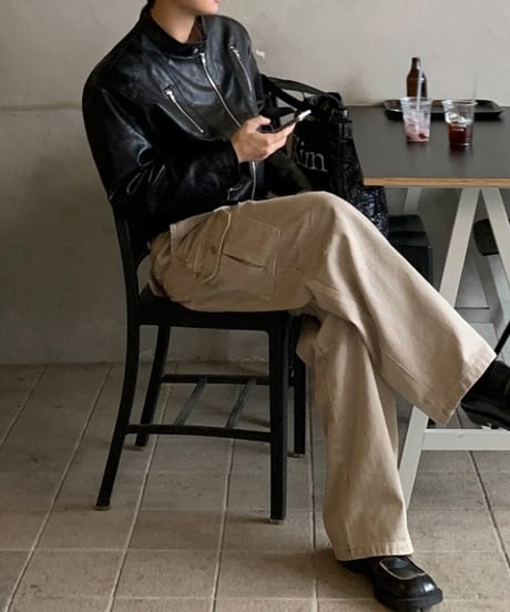 wide leg military cargo pants /2color　NL2350